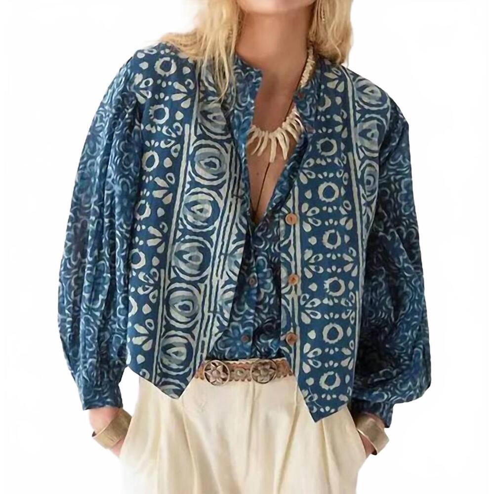 NEW MAISON HOTEL baricco patterned vest in indigo soul